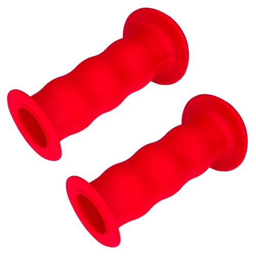 cyclingcolors Fahrradgriffe kinderfahrrad lenkergriffe mit sicherheits 22mm länge 85mm Griffe gummi grips griffgummi Dreirad Roller paar, Rot von cyclingcolors