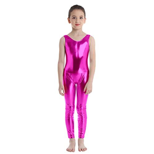 dPois Mädchen Ballett Leotard Trikots Jumpsuit Gymnastikanzug Ballettanzug Kinder Tanzen Ballett Kleidung Overall Ganzkörper Anzug Gr.98-164 Rose 152-164/12-14 Jahre von dPois