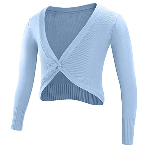dPois Mädchen Ballettjacke Langarm Wickeljacke Tanz Turnen Gymnastik Strickjacke Oberteil Bolero Tops Kinder Ballettkleidung Hellblau 134-140/9-10 Jahre dPois Mädchen Ballettjacke Langarm Wickeljacke Tanz Turnen Gymnastik Strickjacke Oberteil Bolero Tops Kinder Ballettkleidung Hellblau 134-140/9-10 Jahre von dPois
