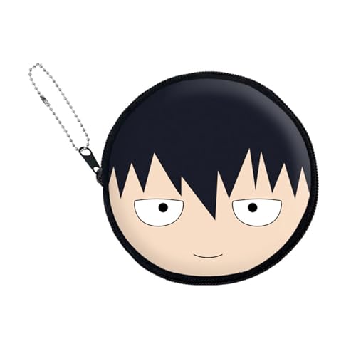 Anime Münzbeutel Mob Psycho 100 Münzbeutel Shigeo Kageyama Münzbeutel Rund Münzbeutel Praktische Aufbewahrungstasche Kleine Tasche mit Reißverschluss Kopfhörertasche von dashcos-store