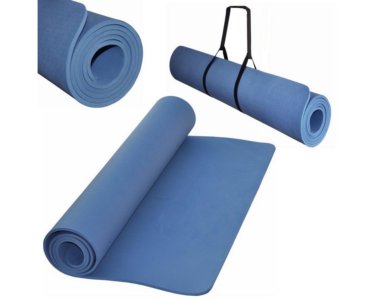 dazikemo Yogamatte XXL Komfort Yogamatte BLAU – Hautfreundlich, gelenkschonend, Premium-Q von dazikemo