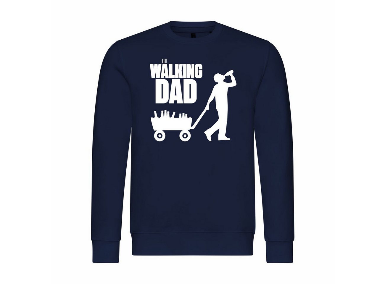 deinshirt Rundhalspullover Herren Pullover The walking Dad Mit Print Motiv, Grafik deinshirt Rundhalspullover Herren Pullover The walking Dad Mit Print Motiv, Grafik von deinshirt