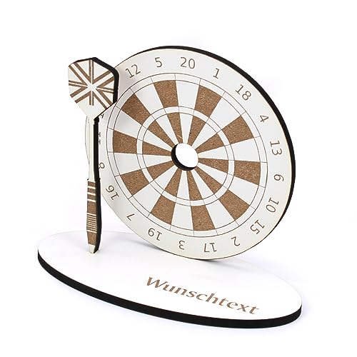 Dekolando Geldgeschenk Dart Dartspieler - inkl. Wunschtext Name - Dartpfeil Dartscheibe Schild für Geld Gutschein Gutscheingeschenk - 15 x 13 cm von dekolando