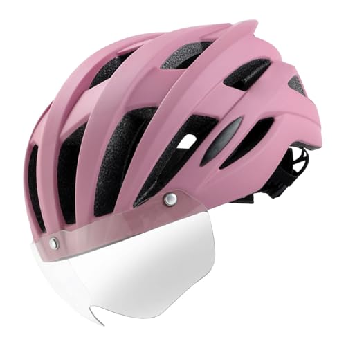 demaxiyad Fahrradmütze, Motorradmütze für Herren,Mountainbike-Mütze mit magnetischer Schutzbrille - Fahrrad-Kopfbedeckung, Rennhelm, Kopfschutz für Männer, Frauen, Erwachsene von demaxiyad