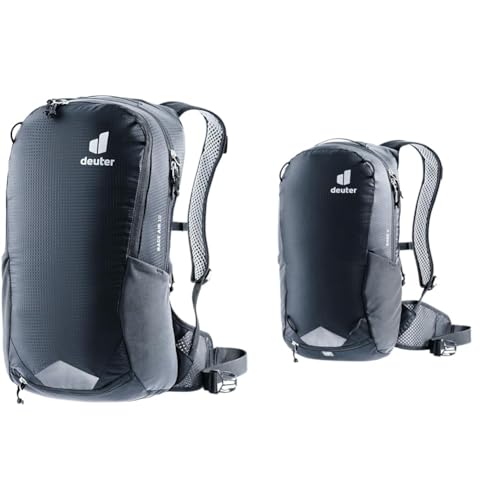 deuter Race Air 10 Fahrradrucksack, Schwarz & Race 8 Fahrradrucksack von deuter