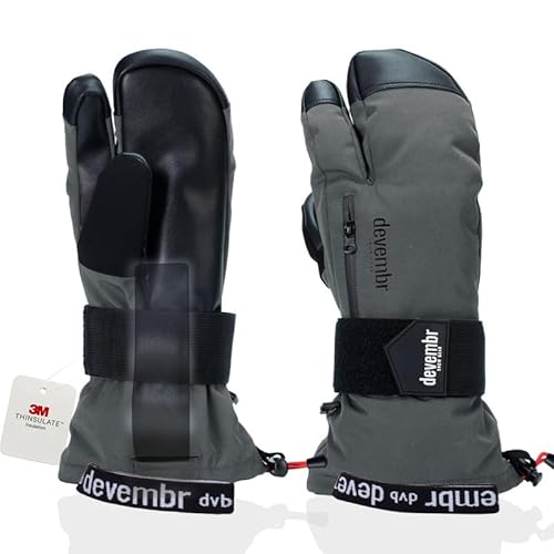 devembr 3-Finger-Skihandschuhe mit Handgelenkschutz, Warme Snowboardhandschuhe für Herren und Damen, Grau, M devembr 3-Finger-Skihandschuhe mit Handgelenkschutz, Warme Snowboardhandschuhe für Herren und Damen, Grau, M von devembr