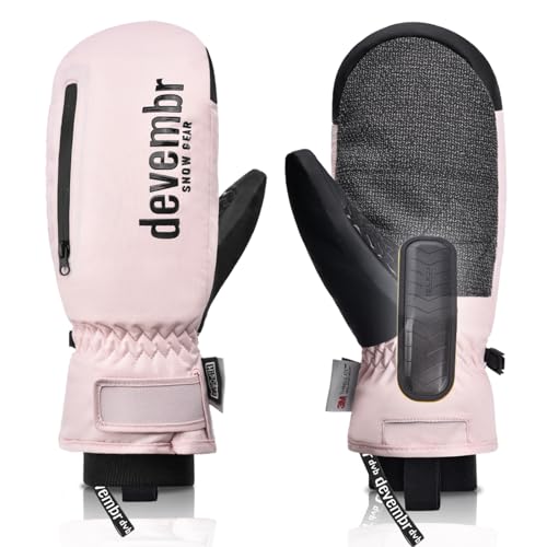 devembr Skifäustlinge mit Handgelenkschutz und Untermanschetten-Design, Snowboardfäustlinge Touchscreen, Rosa, S devembr Skifäustlinge mit Handgelenkschutz und Untermanschetten-Design, Snowboardfäustlinge Touchscreen, Rosa, S von devembr