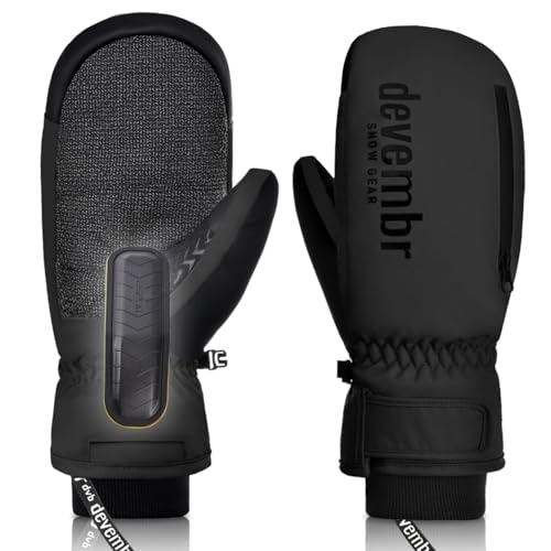 devembr Skifäustlinge mit Handgelenkschutz und Untermanschetten-Design, Snowboardfäustlinge Touchscreen, Schwarz, L devembr Skifäustlinge mit Handgelenkschutz und Untermanschetten-Design, Snowboardfäustlinge Touchscreen, Schwarz, L von devembr