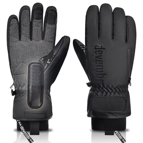devembr Skihandschuhe mit Handgelenkschutz und Untermanschetten-Design, Snowboardhandschuhe Touchscreen, Schwarz, S devembr Skihandschuhe mit Handgelenkschutz und Untermanschetten-Design, Snowboardhandschuhe Touchscreen, Schwarz, S von devembr