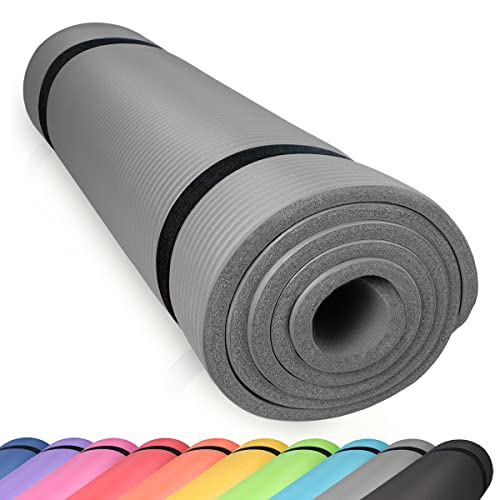 diMio Komfort-Gymnastikmatte Yogamatte in 185x60x1cm, 185x60x1.5cm, 185x90x1.5cm, 200x100x2 mit Tragegurt Phtalatfrei + SGS-geprüft (Urban Grey, 185 x 90 x 1.5 cm (XL)) von diMio