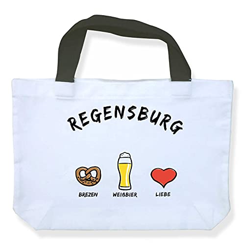 Einkaufstasche Regensburg: Brezn-Weißbier-Liebe - als Geschenk für Regenburger & Fans Regensburgs oder als Souvenir - die stadtmeister von die stadtmeister