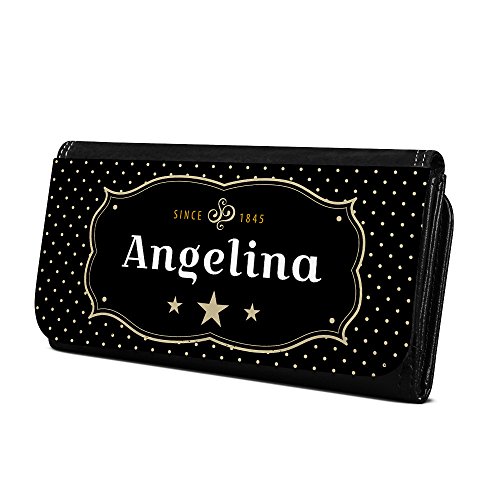 Geldbörse mit Namen Angelina - Design Retro Wappen - Brieftasche, Geldbeutel, Portemonnaie, personalisiert für Damen und Herren Geldbörse mit Namen Angelina - Design Retro Wappen - Brieftasche, Geldbeutel, Portemonnaie, personalisiert für Damen und Herren von digital print