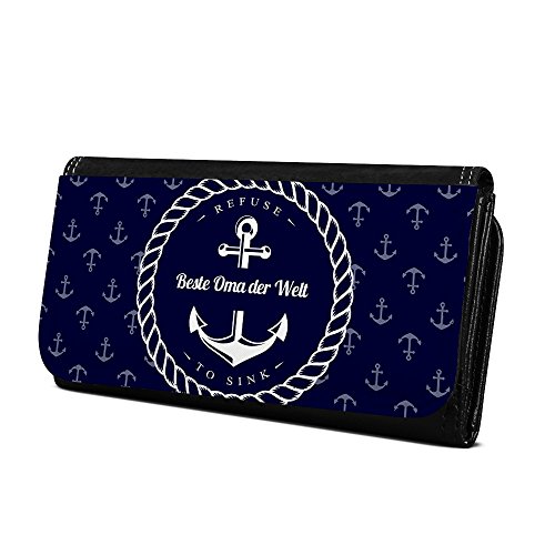 Geldbörse mit Namen Beste Oma der Welt - Design Anker - Brieftasche, Geldbeutel, Portemonnaie, personalisiert für Damen und Herren Geldbörse mit Namen Beste Oma der Welt - Design Anker - Brieftasche, Geldbeutel, Portemonnaie, personalisiert für Damen und Herren von digital print