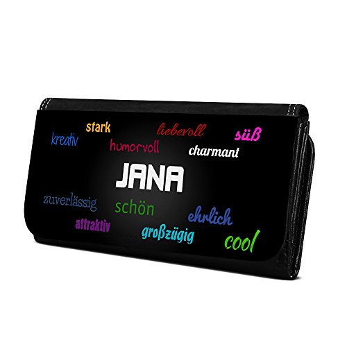 Geldbörse mit Namen Jana - Design Positive Eigenschaften - Brieftasche, Geldbeutel, Portemonnaie, personalisiert für Damen und Herren von digital print