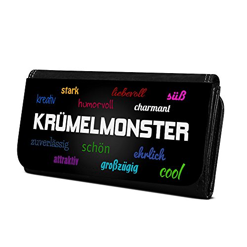 Geldbörse mit Namen Krümelmonster - Design Positive Eigenschaften - Brieftasche, Geldbeutel, Portemonnaie, personalisiert für Damen und Herren von digital print