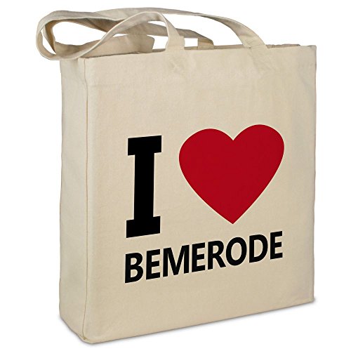 Stofftasche mit Stadt/Ort Bemerode - Motiv I Love - Farbe beige - Stoffbeutel, Jutebeutel, Einkaufstasche, Beutel Stofftasche mit Stadt/Ort Bemerode - Motiv I Love - Farbe beige - Stoffbeutel, Jutebeutel, Einkaufstasche, Beutel von digital print
