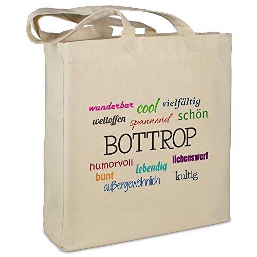 Stofftasche mit Stadt/Ort Bottrop - Motiv Positive Eigenschaften - Farbe beige - Stoffbeutel, Jutebeutel, Einkaufstasche, Beutel Stofftasche mit Stadt/Ort Bottrop - Motiv Positive Eigenschaften - Farbe beige - Stoffbeutel, Jutebeutel, Einkaufstasche, Beutel von digital print