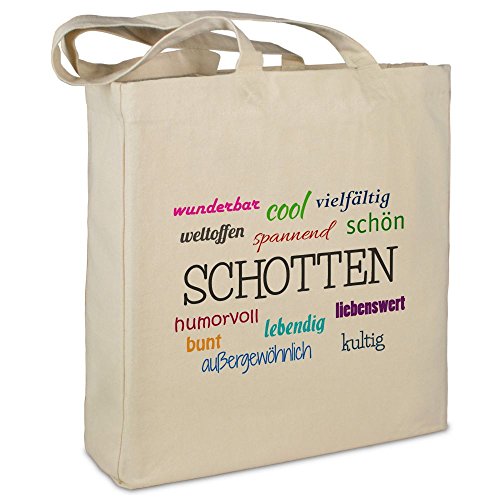 Stofftasche mit Stadt/Ort Schotten - Motiv Positive Eigenschaften - Farbe beige - Stoffbeutel, Jutebeutel, Einkaufstasche, Beutel Stofftasche mit Stadt/Ort Schotten - Motiv Positive Eigenschaften - Farbe beige - Stoffbeutel, Jutebeutel, Einkaufstasche, Beutel von digital print