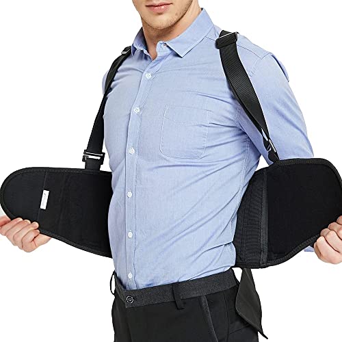 Neuer verstellbarer Taillenstützgürtel, Rückenstütze für die Industriearbeit, medizinischer Lendenwirbel-Fitness-Gewichtheber-Rückengürtel mit Schultergurten zur Linderung von Taillenschmerzen und zu von dmartN