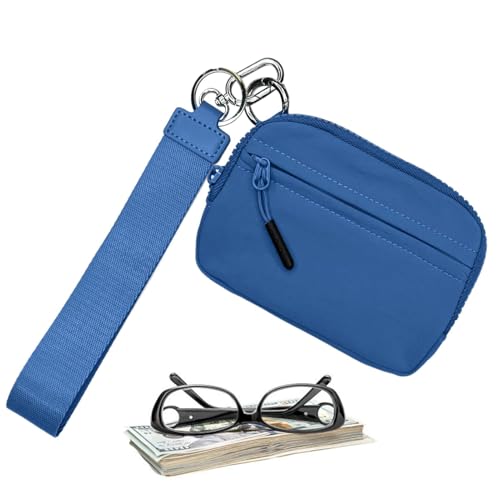 Bequeme Geldbörse für Kreditkarten, Schlüsselanhänger | Elegante Handgelenktasche mit Reißverschluss, vielseitige Brieftasche für Kreditkarten, Geldbörse für Damen aus wasserdichtem Nylon, kompakte von dmqdu