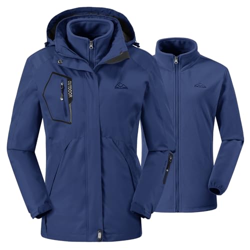 donhobo Damen 3-in-1 Skijacke mit Fleecejacke wasserdichte Regenjacke Outdoorjacke mit Kapuze Abnehmbare Funktionsjacke Warm Winterjacke Doppeljacke Blau S donhobo Damen 3-in-1 Skijacke mit Fleecejacke wasserdichte Regenjacke Outdoorjacke mit Kapuze Abnehmbare Funktionsjacke Warm Winterjacke Doppeljacke Blau S von donhobo