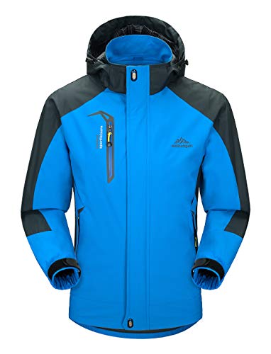 donhobo Herren Softshell Jacke Wasserabweisend Outdoor Winddicht Full-Zip Funktionsjacke Atmungsaktive Übergangsjacke Wandern Camping Sport Reise Arbeit Mäntel (Blau, M) von donhobo