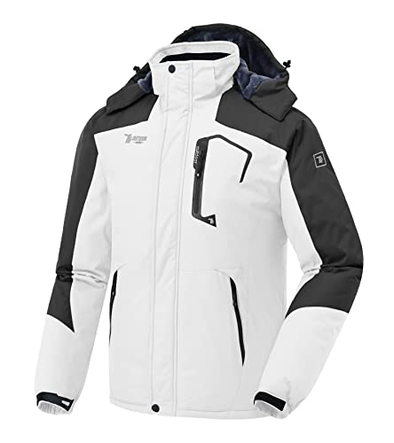 donhobo Herren Softshelljacke Fleece Gefütterte Winterjacke Warm Wanderjacke Übergangsjacke Outdoor Skijacke mit Abnehmbarer Kapuze Weiß M donhobo Herren Softshelljacke Fleece Gefütterte Winterjacke Warm Wanderjacke Übergangsjacke Outdoor Skijacke mit Abnehmbarer Kapuze Weiß M von donhobo