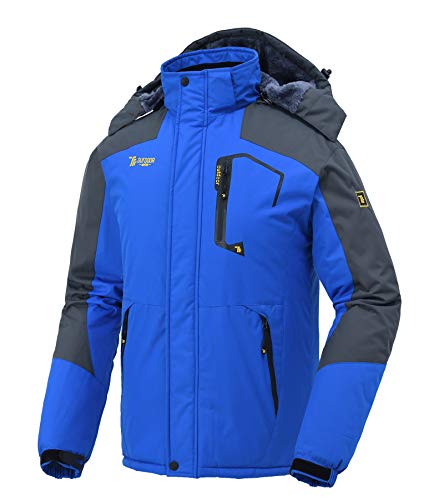 donhobo Softshelljacken Herren Gefüttert Funktionsjacke Wasserdicht Atmungsaktiv Wandern Mantel Outdoor Jacke Winter Skijacke Blau 2XL von donhobo