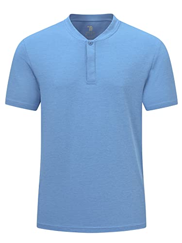 donhobo T-Shirt für Herren Laufshirt Kurzarm Rundhalsausschnitt Männer Schnelltrocknend Atmungsaktiv Sport Shirt Sportshirt Trainingsshirt (Hellblau, XXL) von donhobo