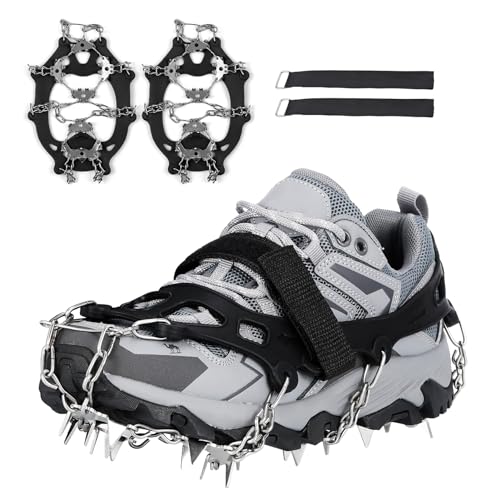 Doorslay 32 Zähne Steigeisen, Edelstahl Schuhkrallen für Bergschuhe, Anti-Rutsch Schuhspikes für Mann Frau für Winter Walking Wandern Bergsteigen Doorslay 32 Zähne Steigeisen, Edelstahl Schuhkrallen für Bergschuhe, Anti-Rutsch Schuhspikes für Mann Frau für Winter Walking Wandern Bergsteigen von doorslay