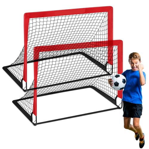 doorslay 2 stücke Tragbares Fußballtor Klappfußballnetz Kleinkind Fußballnetze Trainingsgeräte für Kinder und Jugendliche von doorslay