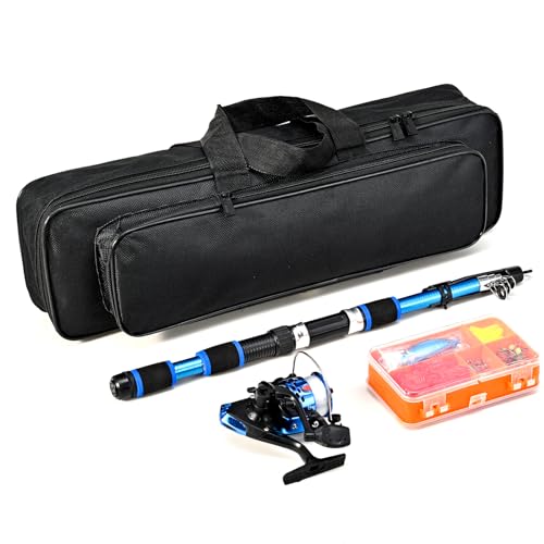 doorslay Angelset, Teleskop-Angelrute und Rollen-Set, Angelrute Set mit Tragetasche, Angelköder-Set für Salzwasser Süßwasse Fishing doorslay Angelset, Teleskop-Angelrute und Rollen-Set, Angelrute Set mit Tragetasche, Angelköder-Set für Salzwasser Süßwasse Fishing von doorslay