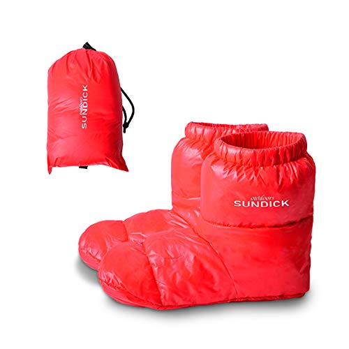 doorslay Daunenstiefel, warme Socken für Herren und Damen, ultraleichte Schlafsocken für Winter, Camping, Rucksackreisen, weich und gemütlich, Camping-Zelttasche, Daunen-Hausschuhe, Fußwärmer von doorslay