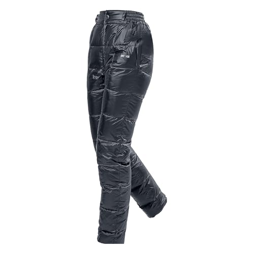 doorslay Gänsedaunenhose Herren/Damen Warme Daunenhose Outdoor wasserdichte Wanderhose Leichte Füllung aus 90% weißen Gänsefedern Mit Aufbewahrungstasche von doorslay