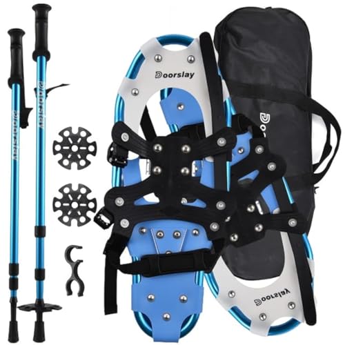 doorslay Schneeschuhe, Größenverstellbar Wanderstöcken, rutschfest Schneeschuh Set für Damen und Herren, Bergausrüstung Wandern auf Schnee mit Tragetasche doorslay Schneeschuhe, Größenverstellbar Wanderstöcken, rutschfest Schneeschuh Set für Damen und Herren, Bergausrüstung Wandern auf Schnee mit Tragetasche von doorslay