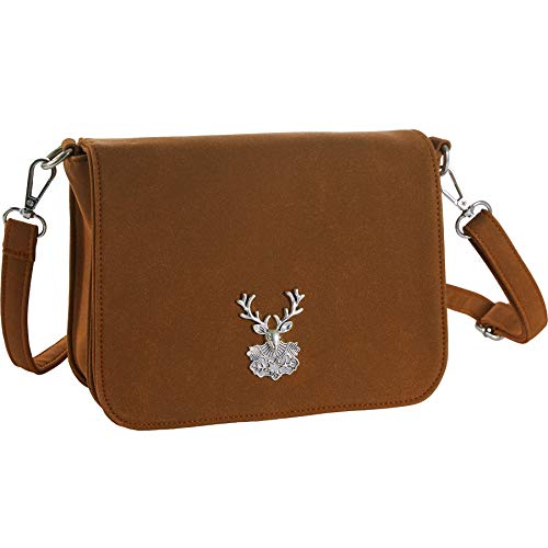 dressforfun 900653 Damen Trachten Handtasche Heimatliebe, Schicke Trachtenhandtasche in Wildlederoptik (Braun | Nr. 303284) von dressforfun