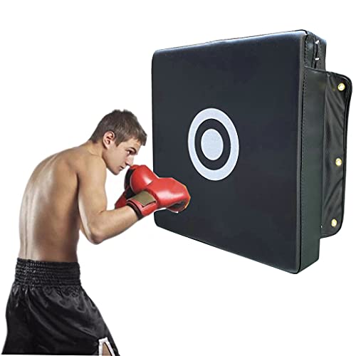 Boxpolster, 40 × 40 × 10 cm, verstellbare Boxausrüstung, an der Wand montierter Boxsack, tragbarer quadratischer Boxsack für Wing-Chun-Kampfboxtraining (schwarz) von dsmsdre