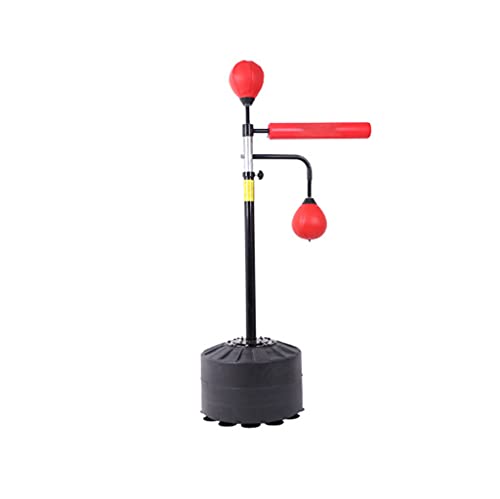 Boxsack mit 360°-Reflexstange, freistehendes, verstellbares Boxset mit Saugnapf, Speedball für Kinder und Erwachsene für Fitness und Training (red1) von dsmsdre