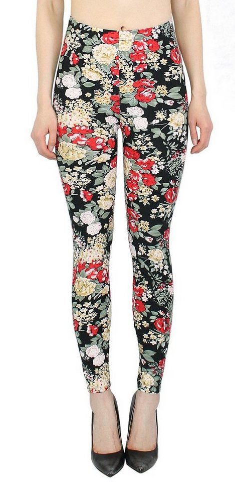 dy_mode Leggings Damen Leggings Blumen Muster Bunte Yogahose Fitness Leggins geblümt mit elastischem Bund dy_mode Leggings Damen Leggings Blumen Muster Bunte Yogahose Fitness Leggins geblümt mit elastischem Bund von dy_mode