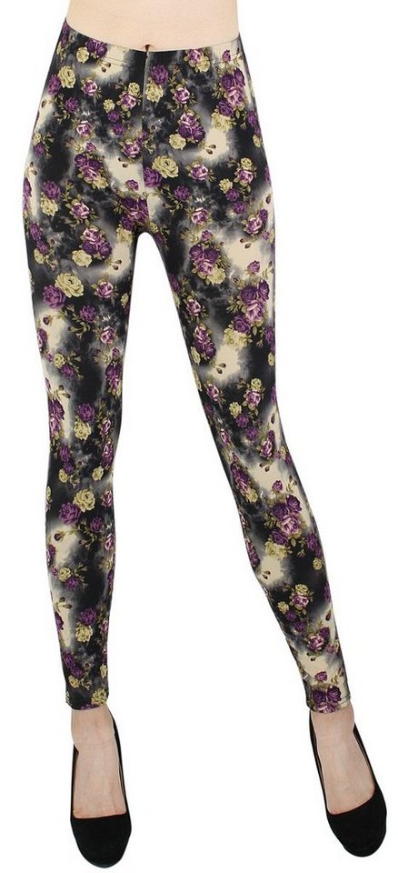 dy_mode Leggings Damen Leggings Blumen Muster Bunte Yogahose Fitness Leggins geblümt mit elastischem Bund dy_mode Leggings Damen Leggings Blumen Muster Bunte Yogahose Fitness Leggins geblümt mit elastischem Bund von dy_mode