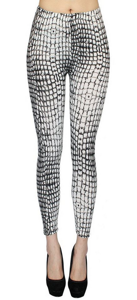 dy_mode Leggings Damen Leggings Tiger Muster Animal Print Fitnesshose Zebra Leggins mit elastischem Bund von dy_mode
