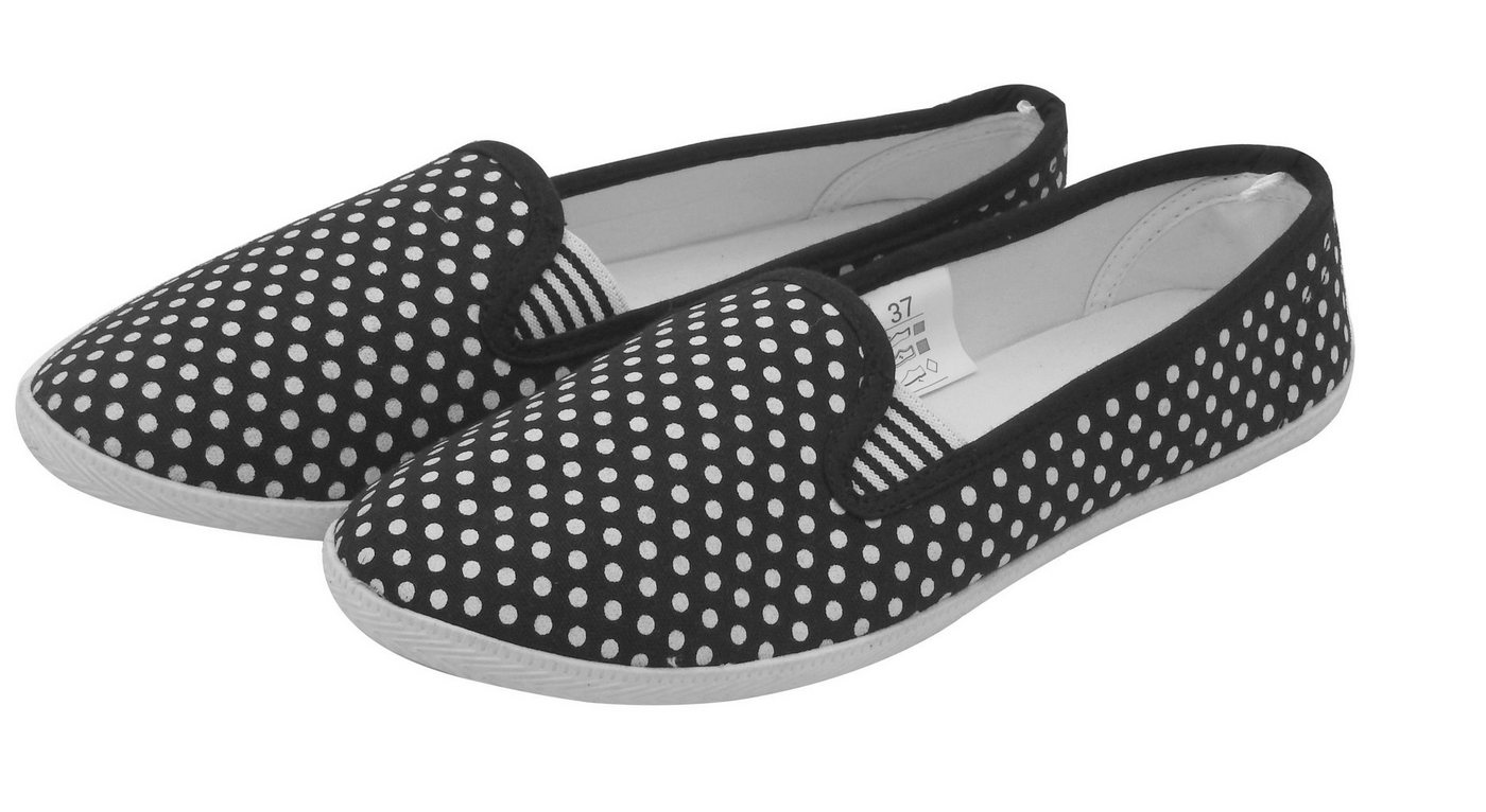 dynamic24 Slipper Damen Canvas Sneaker Slip On Schuhe Loafer Stoff Freizeitschuhe Flats von dynamic24