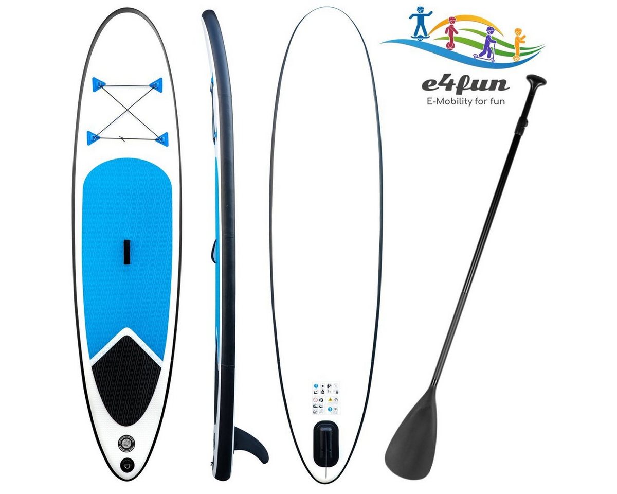 e4fun SUP-Board Stand up Paddle,305x71x10 cm, Luftpumpe Transportrucksack,bis 100 KG von e4fun