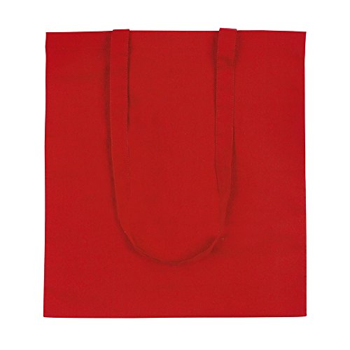 eBuyGB 10 Stück Einkaufstasche aus Baumwolle und Leinen 42 cm, rot (Rot) - 1206005-10a von eBuyGB