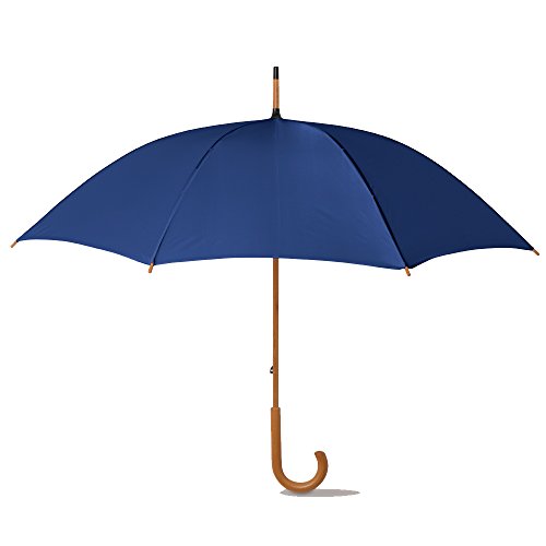 eBuyGB Unisex 1269813 Klassischer Regenschirm mit Holzgriff Manuelle Öffnung Hochzeit Gentleman's Brolly, One Size, blau, 90 centimetri di lunghezza 106 centimetri /41.5 ", Klassisch von eBuyGB