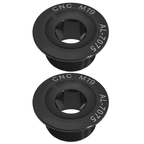 eMagTech 2 Stück Kurbelarm-Befestigungsschraube, schwarz, M19 für Mountainbike, Rennrad, Fix, Kurbelgarnitur, Aluminiumlegierung, Material, hohe Festigkeit, passend für 19 mm Kurbelschraube eMagTech 2 Stück Kurbelarm-Befestigungsschraube, schwarz, M19 für Mountainbike, Rennrad, Fix, Kurbelgarnitur, Aluminiumlegierung, Material, hohe Festigkeit, passend für 19 mm Kurbelschraube von eMagTech