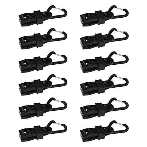eMagTech Planenclips Zeltclips Planenklemmen Autoabdeckungen Klammer mit 12er D-förmiger Karabiner 8,2 x 3,1 x 2 cm Schwarz Kunststoff eMagTech Planenclips Zeltclips Planenklemmen Autoabdeckungen Klammer mit 12er D-förmiger Karabiner 8,2 x 3,1 x 2 cm Schwarz Kunststoff von eMagTech