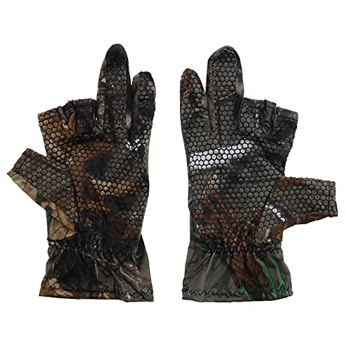 eMagTech 1 Paar 3 Niedrige Fingerlose Angelhandschuhe für Männer Jagd Kajak Wandern Camouflage Sommer Anti-Rutsch Absorbieren Feuchtigkeit Schnell trocknend Leicht Elastisch Gestrickt Silikon von eMagTech