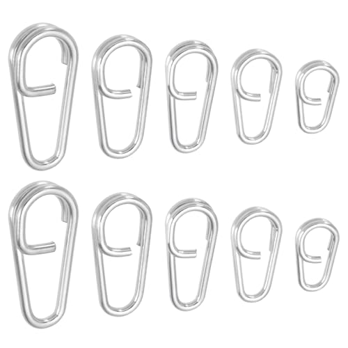 eMagTech 50 Stück Edelstahl-Spaltringe, Schnellwechsel-Angel-Clips, 10 mm, 13 mm, 16 mm, 18 mm, 21 mm, Köder-Clips, Verbindungsstück, Angelzubehör für Köder, Dorsch, Makrele eMagTech 50 Stück Edelstahl-Spaltringe, Schnellwechsel-Angel-Clips, 10 mm, 13 mm, 16 mm, 18 mm, 21 mm, Köder-Clips, Verbindungsstück, Angelzubehör für Köder, Dorsch, Makrele von eMagTech