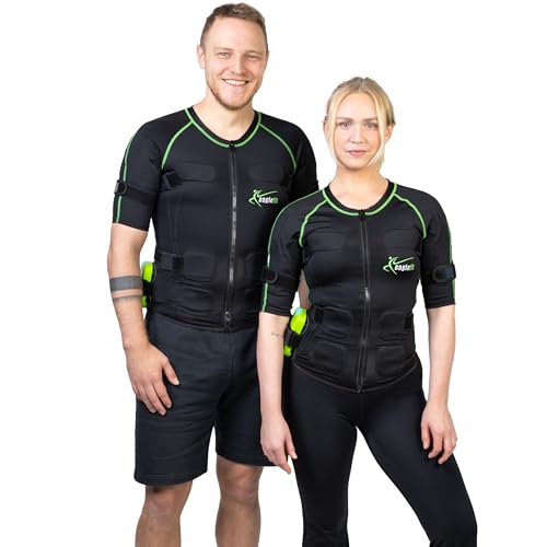 eaglefit - EMS Vest Komplettsystem mit 18 Elektroden für Damen & Herren (kabellos) Training für Zuhause wie im Studio - EMS Weste gezieltes Oberkörpertraining für Muskelaufbau inkl. App, Steuerbox S von eaglefit